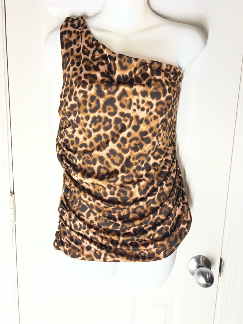 sofia by sofia vergara One-Shoulder Leopard Print Camisole - Brown & Black